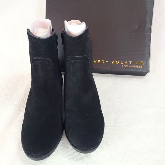 New VERY VOLATILE Women's (6.5) Lanyon Black Suede Leather Western Ankle Boots - Picture 9 of 10